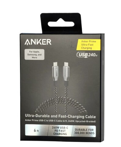 Usb Кабель-зарядка Type-C на Type-C Anker Prime (A88E2612) 240W 1.8м черный