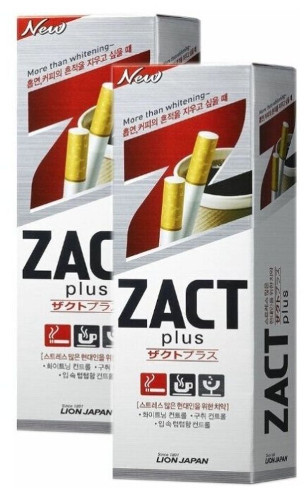 LION Зубная паста от табачного налета Zact plus, 150 г 2 уп