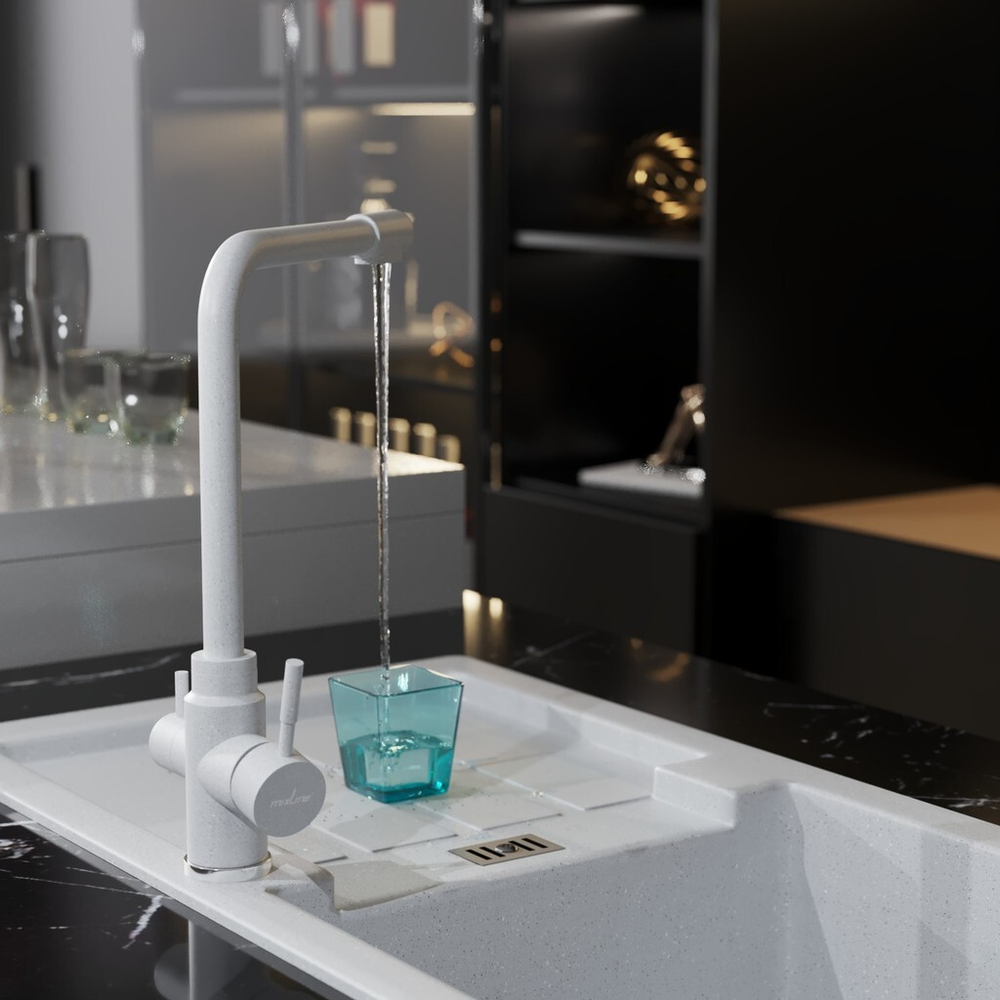 Смеситель для кухни 35к MIXLINE МЛ-ГС13 (ML-GS13) (341) молоко с вых. для питьевого фильтра