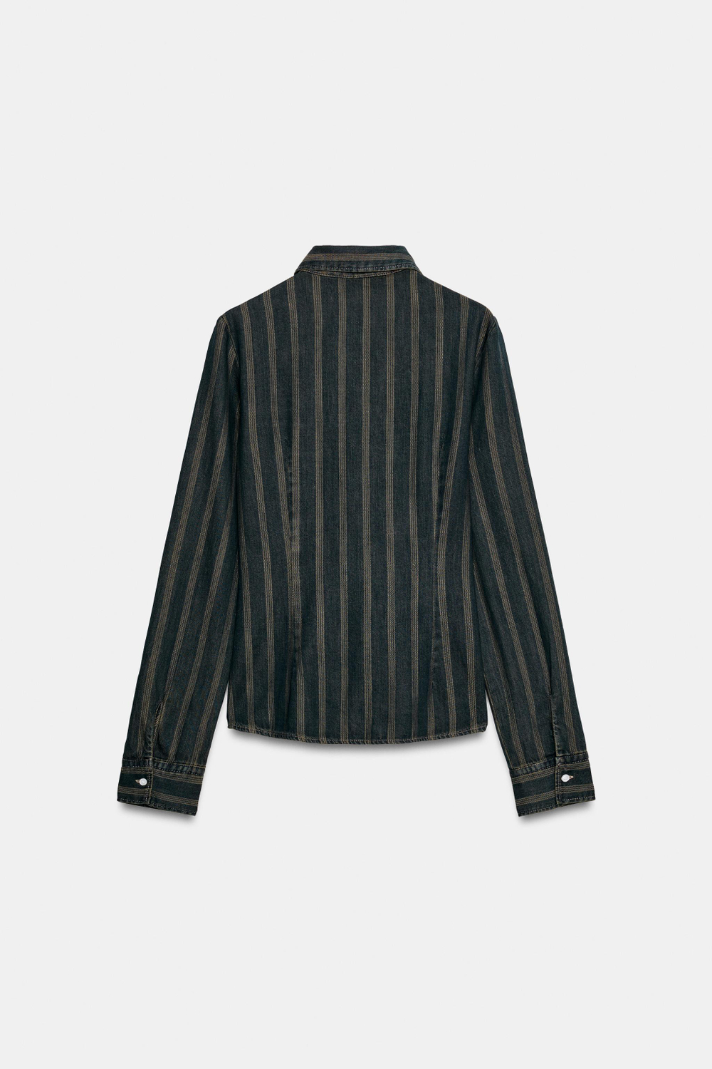 ДЖИНСОВАЯ РУБАШКА В ПОЛОСКУ TRF — ZARA