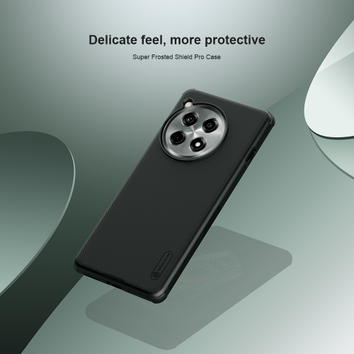 Усиленный чехол черного цвета от Nillkin для смартфона OnePlus 12R и Ace 3, серия Super Frosted Shield Pro