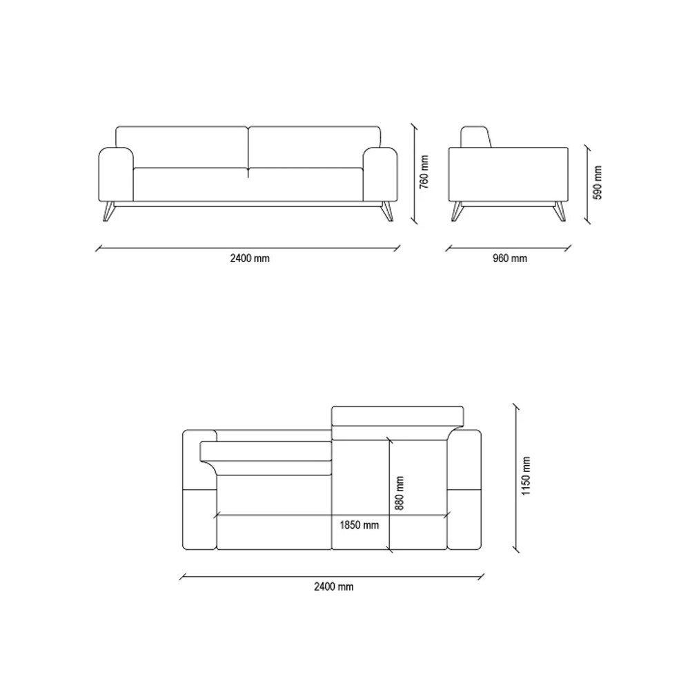 Диван кровать трехместный ENZA HOME NETHA EH53135