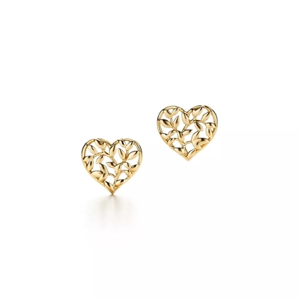 Серьги из жёлтого золота, Tiffany 🌿 Love olive leaf. Единственные в наличии