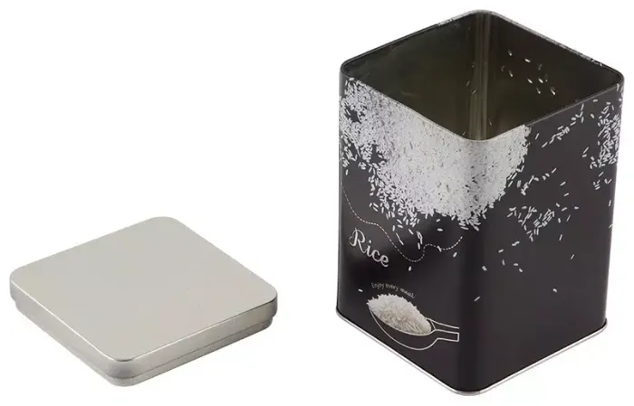 MALLONY банка квадратная 1л с крышкой 10,2*10,2*15см "РИС"