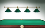 Лампа STARTBILLIARDS 4 пл. (плафоны зеленые,штанга золотая,фурнитура золото)