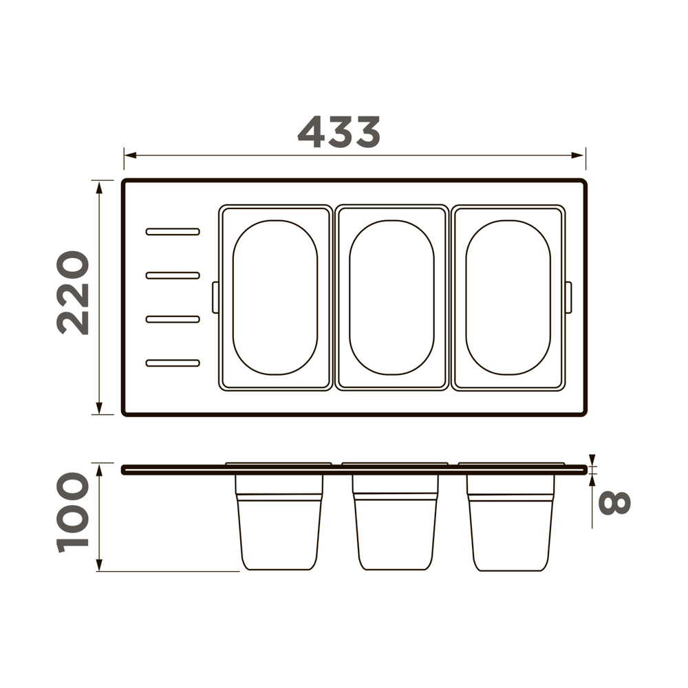 Контейнер Omoikiri DC-02-3-LG