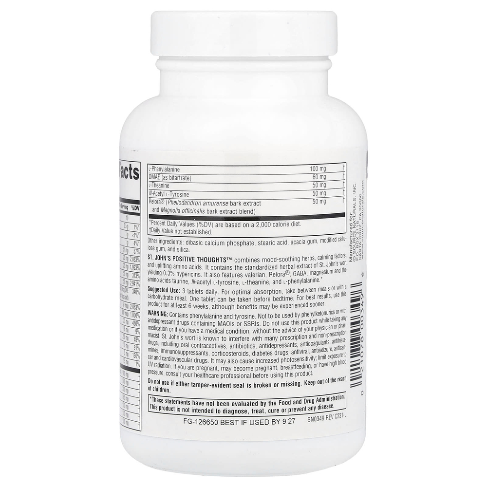 Source Naturals, St. John's Positive Things ™, 90 таблеток