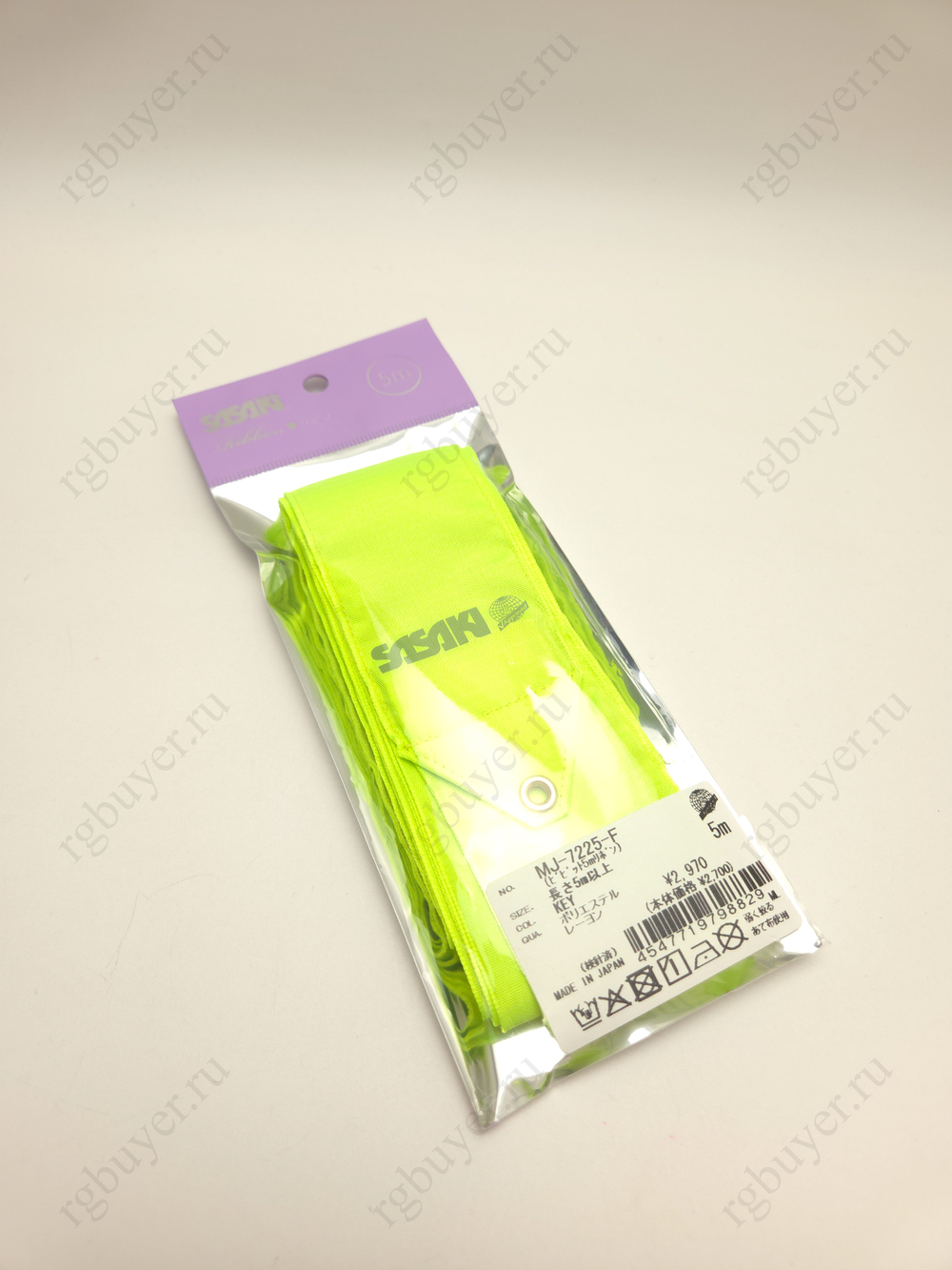 Лента Sasaki 5 м неоновая Флуоресцентный желтый KEY (FluoYellow)