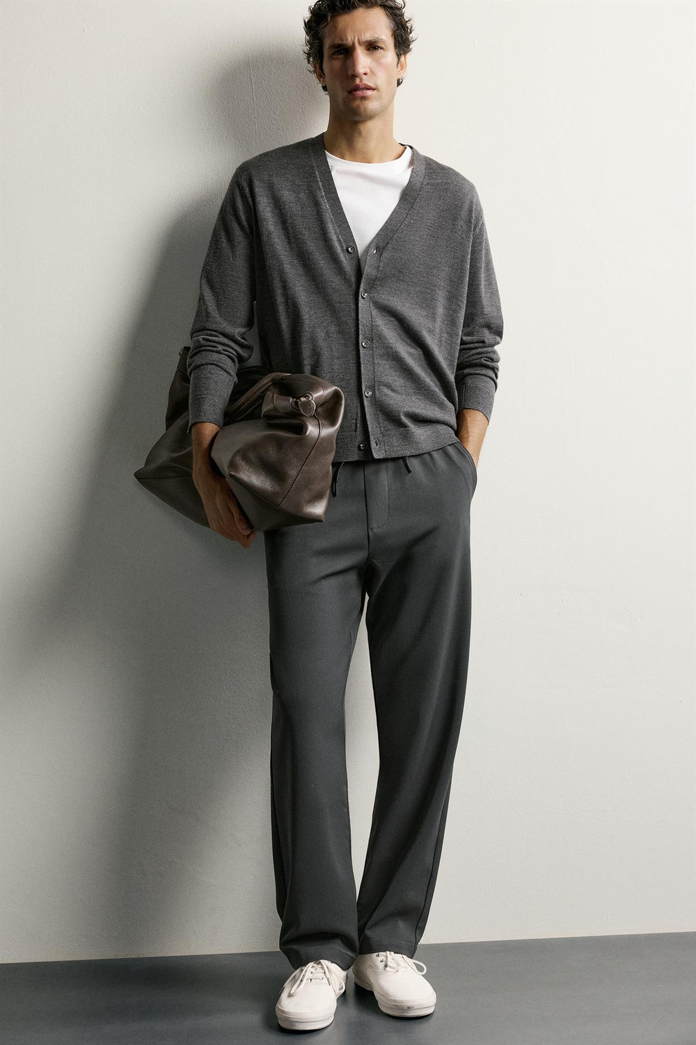 ZARA БРЮКИ COMFORT REGULAR FIT, АНТРАЦИТОВО-СЕРЫЙ