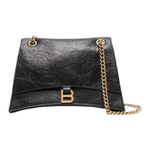 Balenciaga Women"s Crush Medium Chain Bag Black