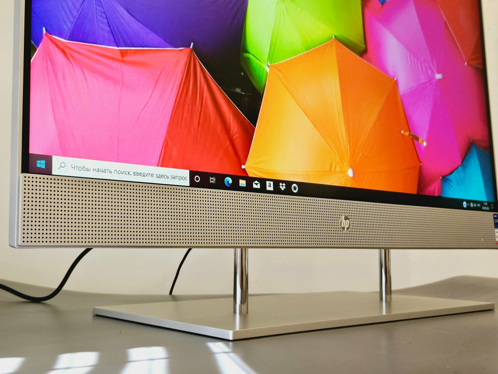Моноблок HP 27-dp1008ur. Конфигурация: Intel Core i7 1165G7 2.8 ГГц/16 ГБ/512 ГБ SSD/Intel Iris Xe Graphics/Windows 10 Домашняя/27"/1920х1080 пикс.