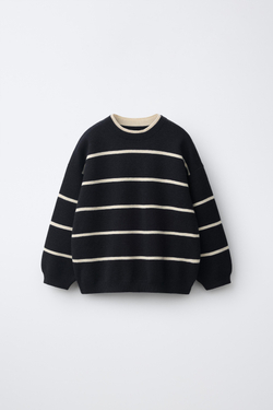 ZARA СВИТЕР В ПОЛОСКУ, МОРСКОЙ СИНИЙ