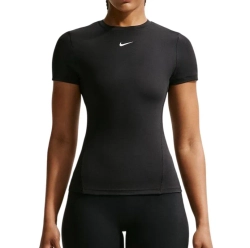 Женская теннисная футболка Nike One Fitted Short Sleeve - black/white