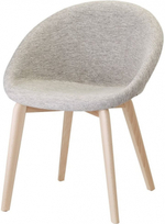 Кресло с обивкой Scab Design Natural Giulia Pop, натуральный бук, светло-серый