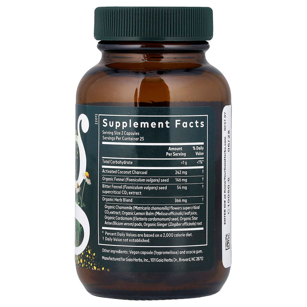 Gaia Herbs, Gas & Bloating™, 50 веганских капсул