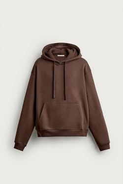 ZARA БАЗОВОЕ ХУДИ СВОБОДНОГО КРОЯ, КОРИЧНЕВЫЙ