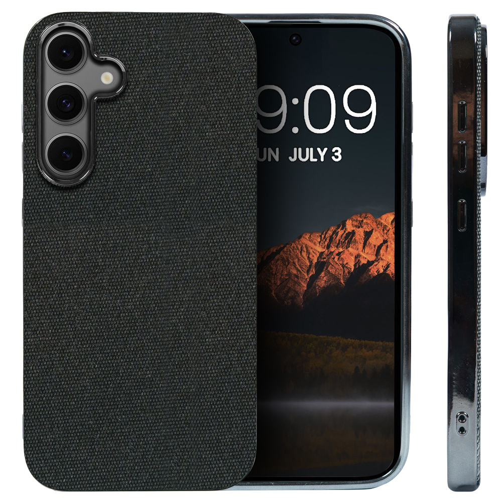 Дизайнерский чехол для SAMSUNG S24 FE с мягкой тканевой поверхностью
