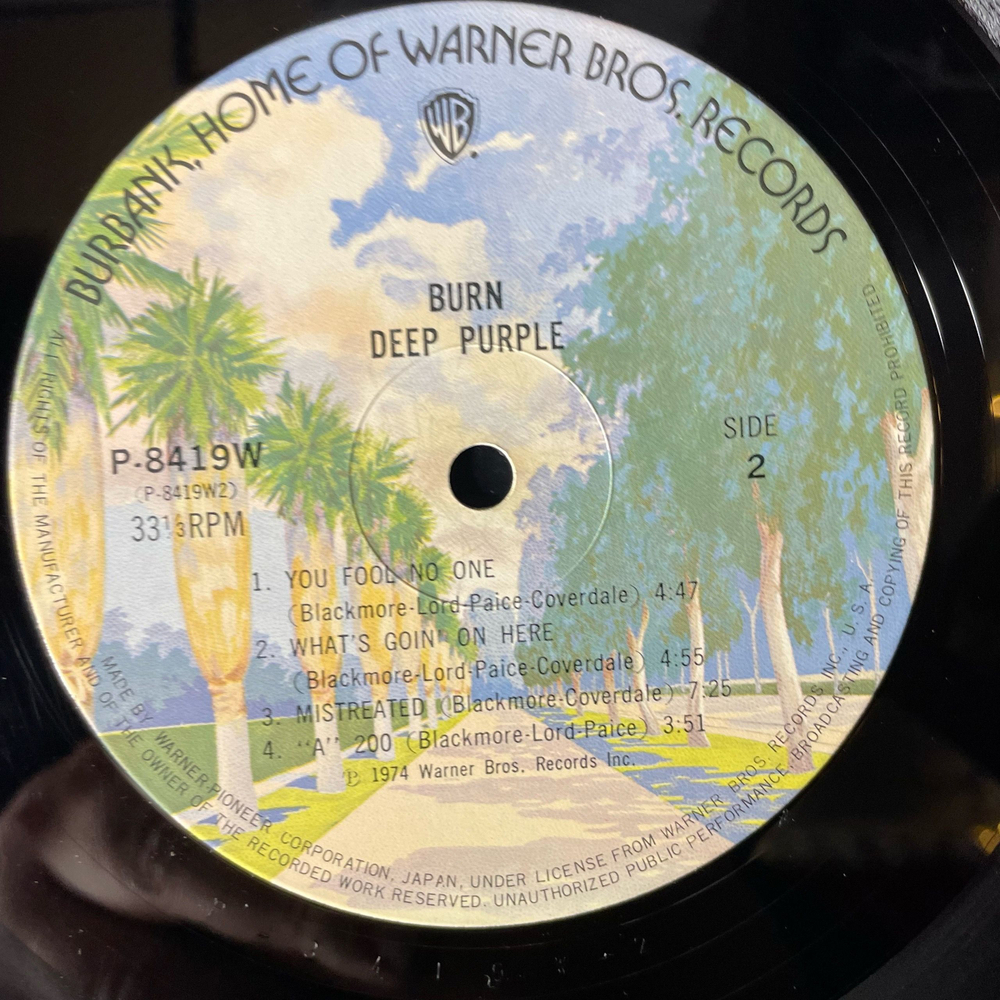 Винтажная виниловая пластинка LP Deep Purple Burn (Япония 1974) (Без Оби)