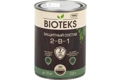 Антисептик Текс Bioteks лессирующий (2 в 1) бесцветный (0,8л) ПОД КОЛЛЕРОВКУ
