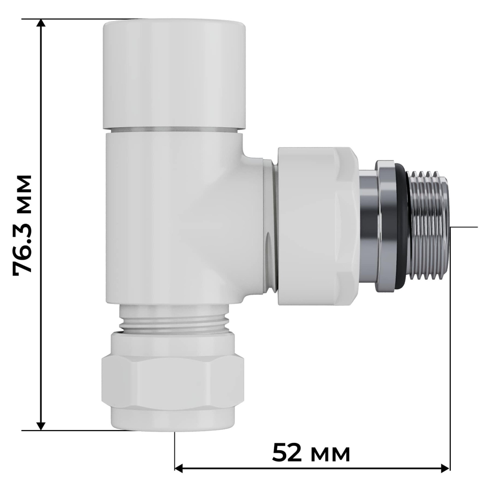 Набор термостатический осевой Royal Thermo Design Pro 15мм М30х1,5 (Белый)