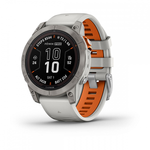 Умные часы Garmin FENIX 7 PRO Sapphire Solar 47 мм титановый серый с серо-оранжевым ремешком