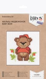 Набор для вышивания нитками Klart, Малыш медвежонок, 9х9,5 см