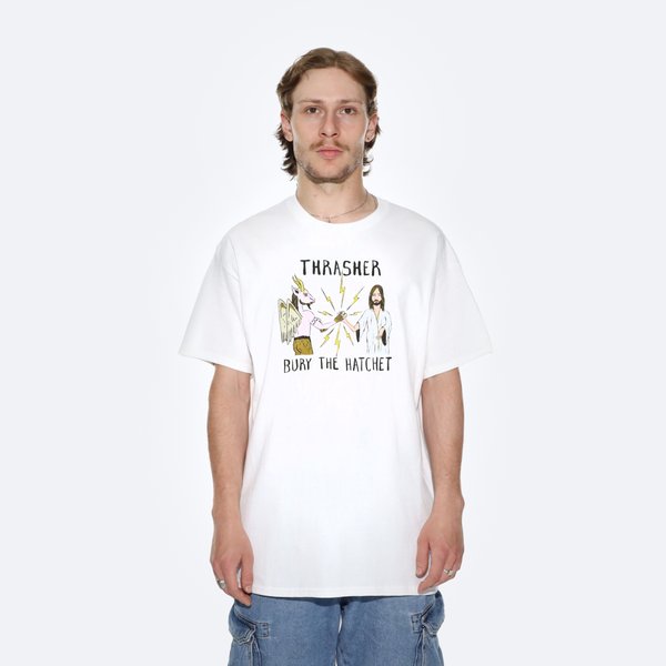 Футболка Thrasher x Toy Machine B.T.H. T-Shirt (white) артикул: - купить в магазине Дайс