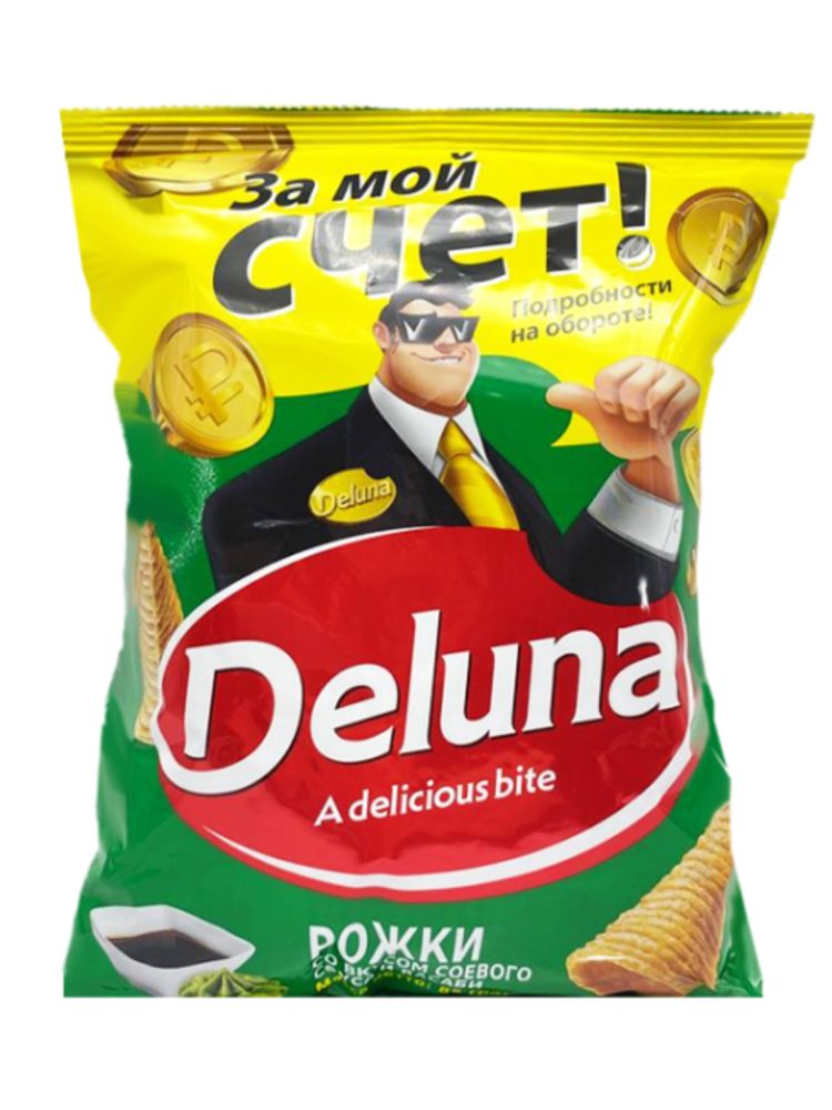Кукурузные снеки Deluna Соевый соус и Васаби 85 г x 4 шт