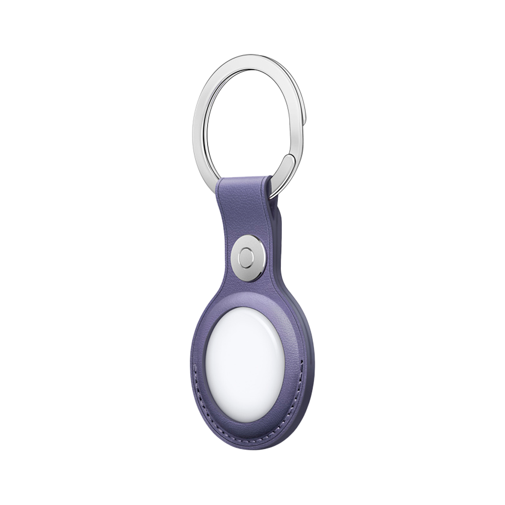 Кожаный брелок с заводным кольцом Apple Leather Key Ring для AirTag, Wisteria (Сиреневая глициния)