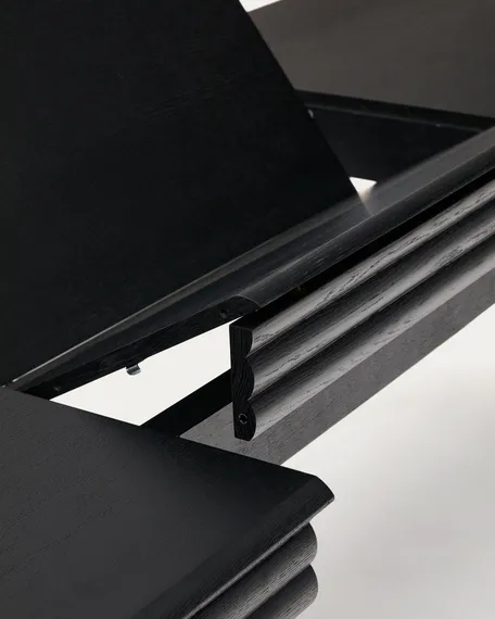 Раздвижной стол Lenon 200-280x90 см, черный массив дуба