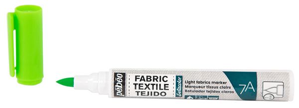 Маркер для светлых тканей 7A Light fabric 1 мм, перо круглое, 6 шт, 803476 Флуоресцентный зеленый, Pebeo