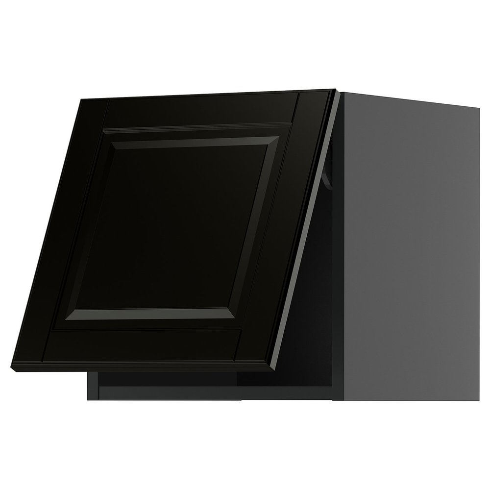 IKEA METOD  (ИКЕА МЕТОД)  -  Горизонтальный навесной шкаф - чёрно-серый/Бодбюн чёрный 40х40 см