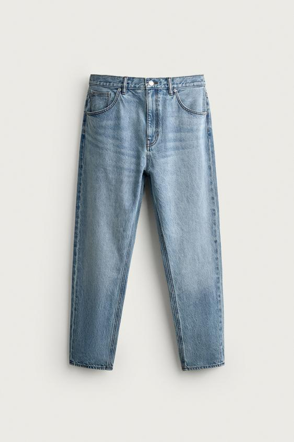 ZARA УКОРОЧЕННЫЕ ДЖИНСЫ SLIM FIT, ГОЛУБОЙ