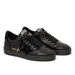 Men's Ball Star in dark black leather with black suede