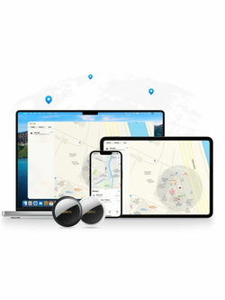 Метка GPS трекер AirTag для слежения, метка для отслеживания вещей, автомобиля, животных, детей Hoco E100 белый