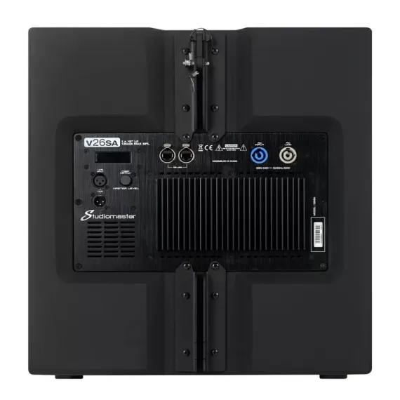 Studiomaster V26SA Активный сабвуфер со встроенным усилителем мощности и DSP модулем, элемент массива с возможностью подвеса