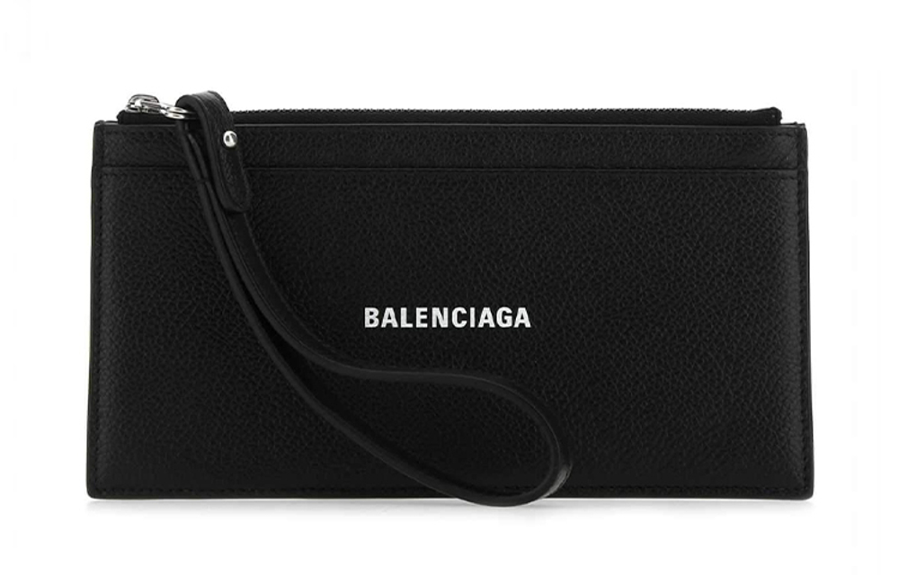 Balenciaga Cow Leather Card Holder Card Holder Men"s Black