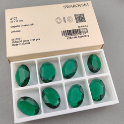Овал Swarovski 4127, цвет Величественный зеленый (Majestic Green U)