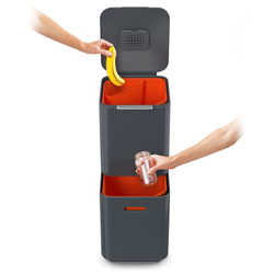 Контейнер для мусора с двумя баками totem compact, 40 л, графит