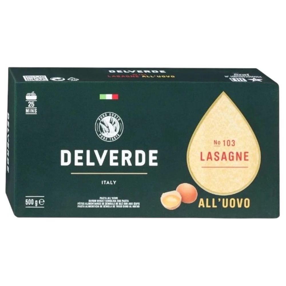 103 Макароные изделия Лазанье "Del Verde" 500г * 20 уп.
