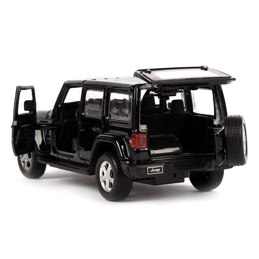 Модель ин. мет. "Jeep wrangler sahara" 12см, двер, баг, чёрн, коробка SAHARA5D-12-BK (Технопарк)