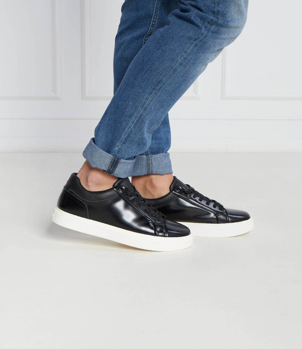 Кожаные кроссовки low top lace up tux Calvin Klein - черный(HM0HM01162)