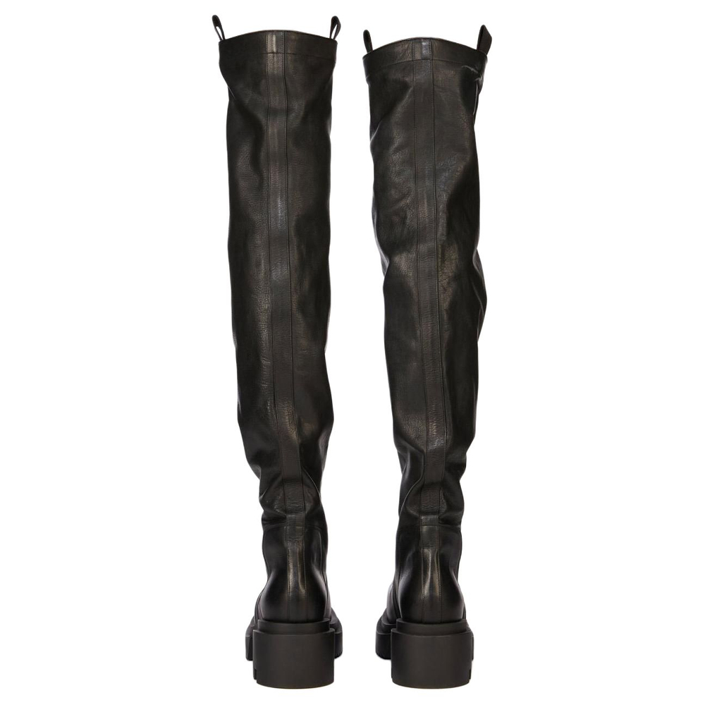 RICK OWENS/RO Calfskin Over the knee Boots Men"s Black