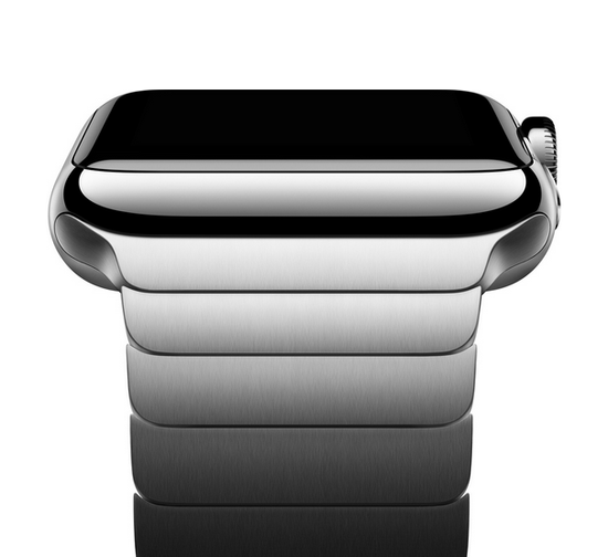 Часы смарт Apple Watch 38мм (черный стальной с застежкой "бабочка" на кнопках )