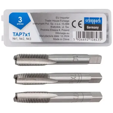 Метчик M7x1 (3шт) Scheppach Sch-TAP7x1
