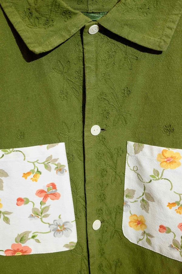 Рубашка Green Flowers Shirt - фото 4