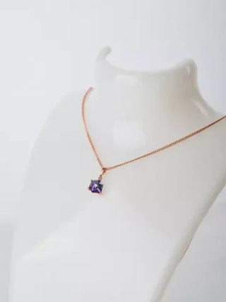 Кулон-кубик Миражи с фиолетовым кристаллом Swarovski