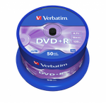 Оптический диск Verbatim DVD+R 4.7GB 16X AZO Matt Silver, Spindle, 50 шт