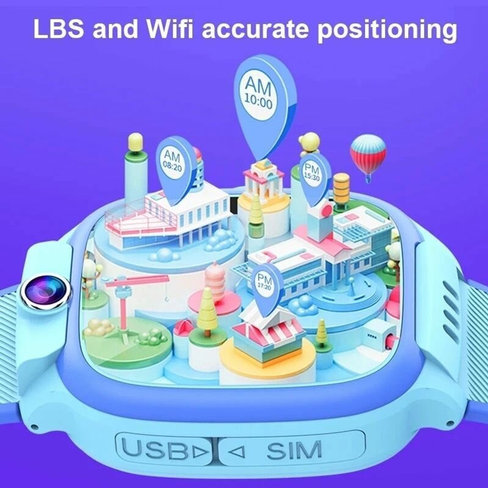 Розовый Детский Смарт часы Y31 с GPS и SIM картой, Wifi, камерой, кнопкой SOS, будильником и телефоном / Smart Watch Y31