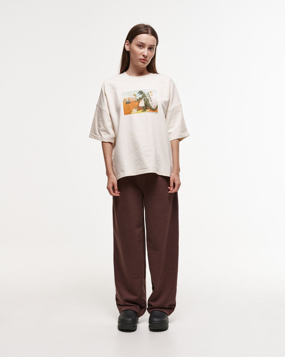 Wide Sweatpants LOGO French Roast